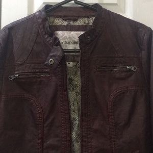 Maurices dark red/brown faux leather jacket